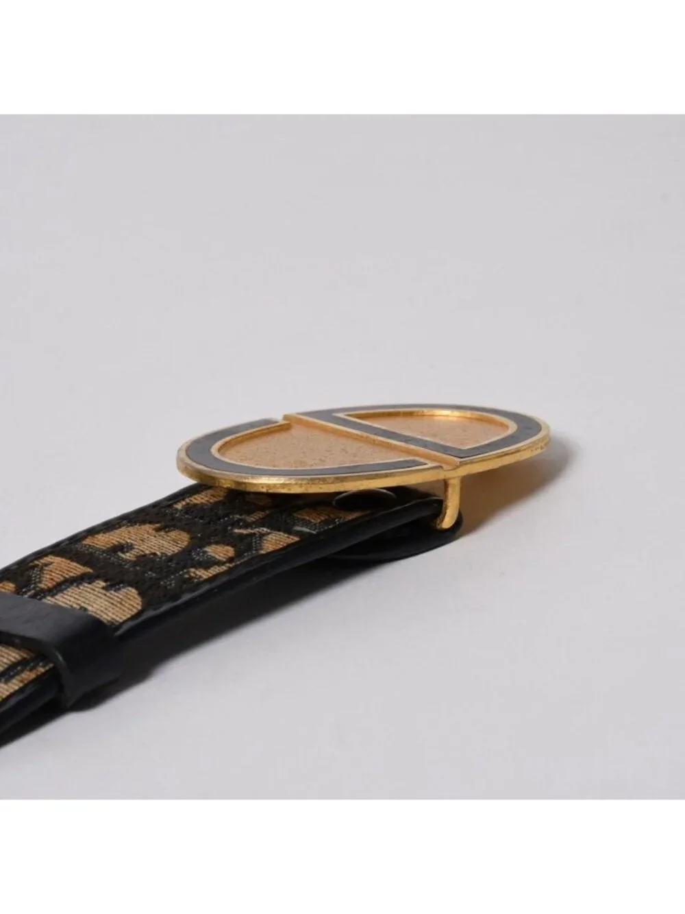 Dior Oblique Trotter CD Belt Buckle Navy Gold